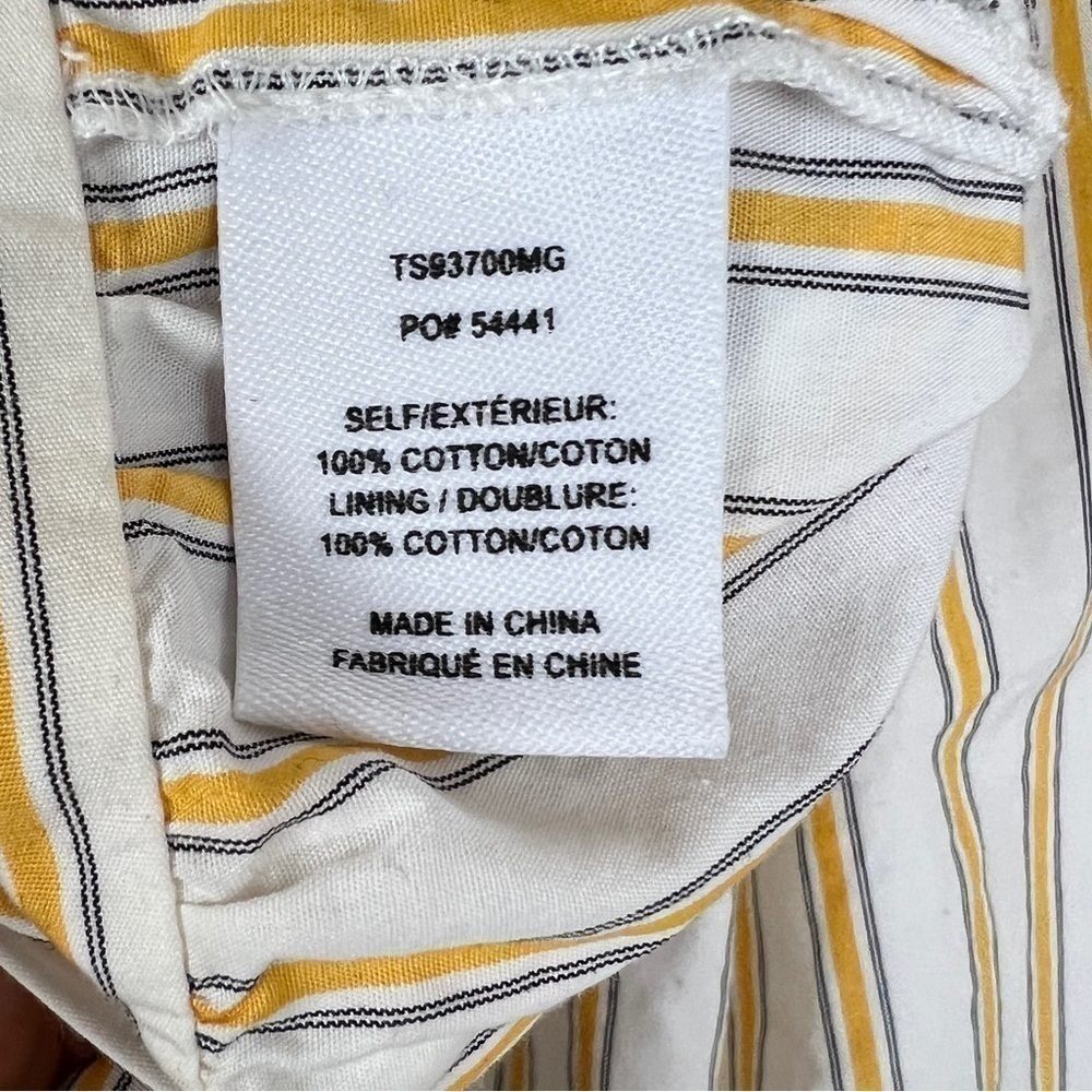 Derek Lam 10 Crosby Bell Sleeve Cropped Tie Waist Striped Top - Picture 6 of 7